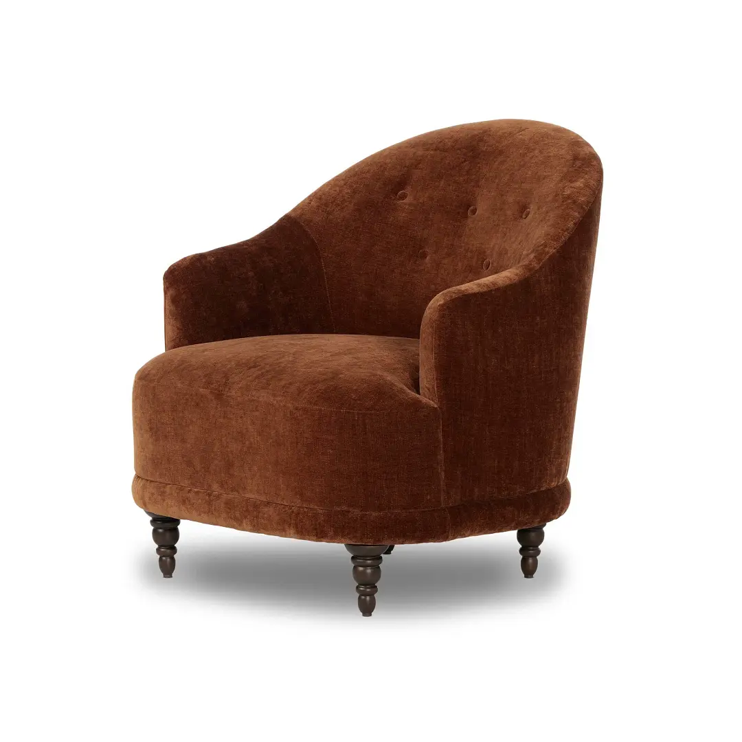 Four Hands Maryn Dark Orange Velvet Accent Chair Four Hands Maryn Dark Orange Velvet Accent Chair