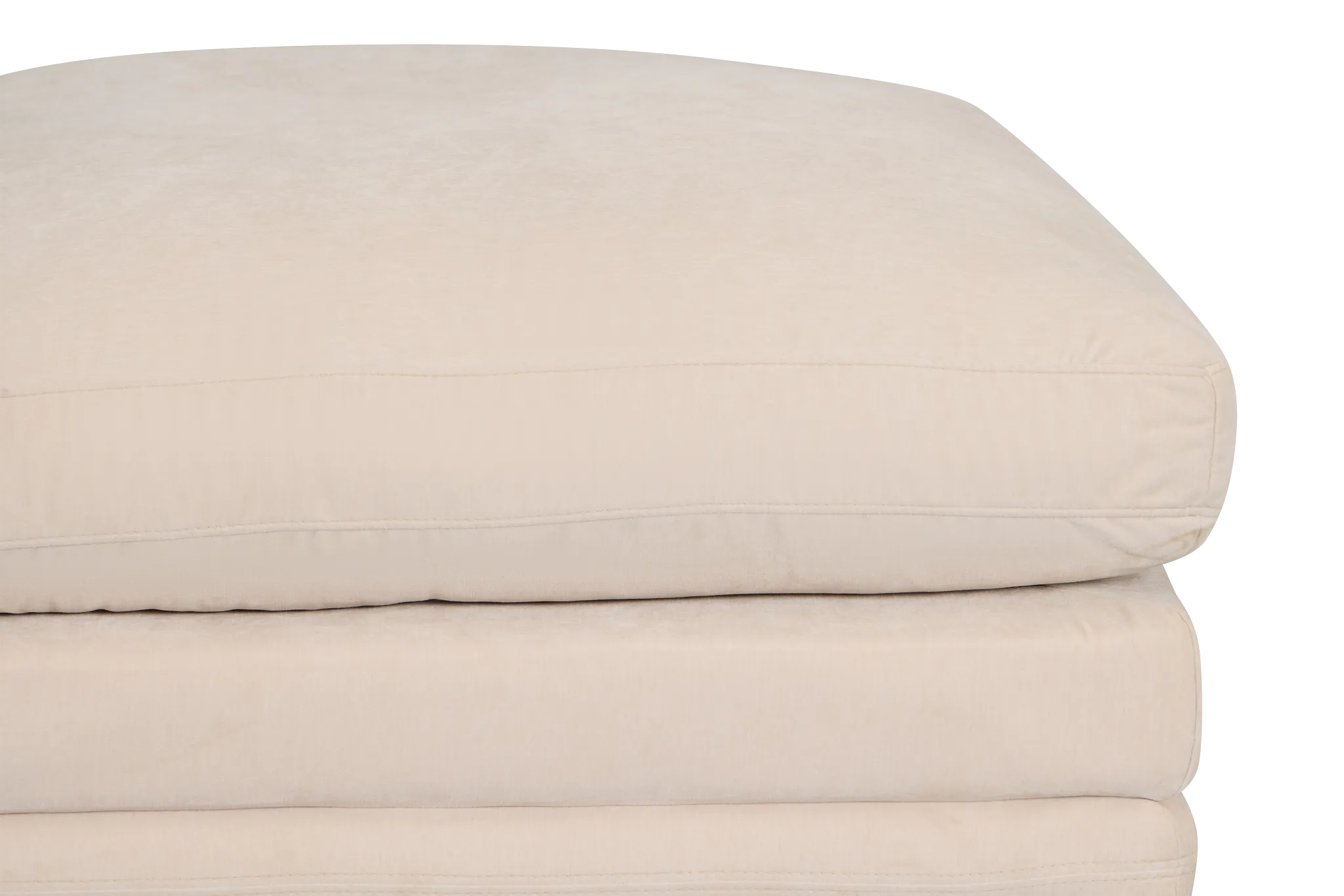 Jules Ivory Velvet Ottoman
