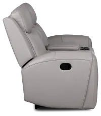 Walker Light Gray Lthr/vinyl Reclining Console Loveseat