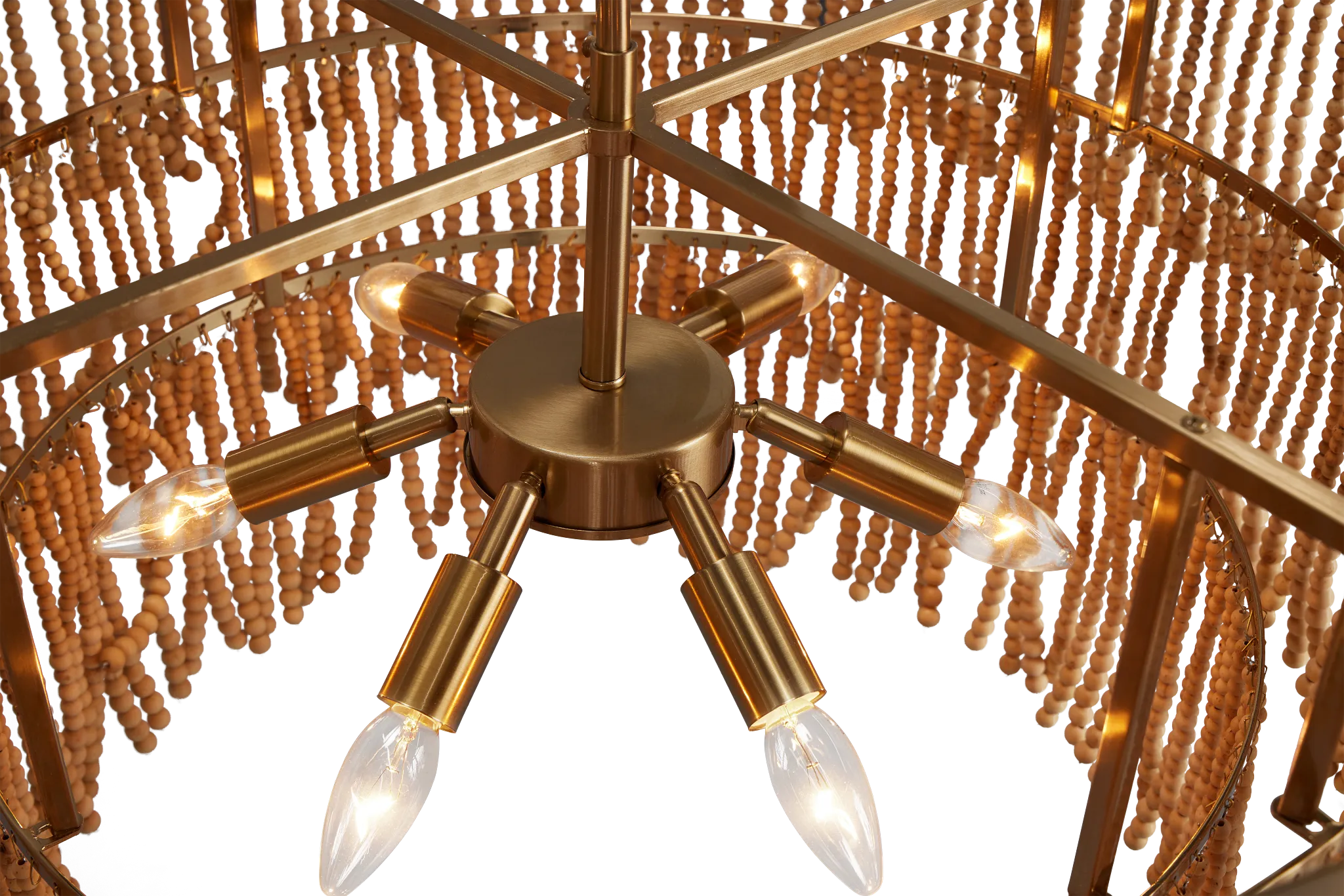 Sago Light Tone Wood Chandelier