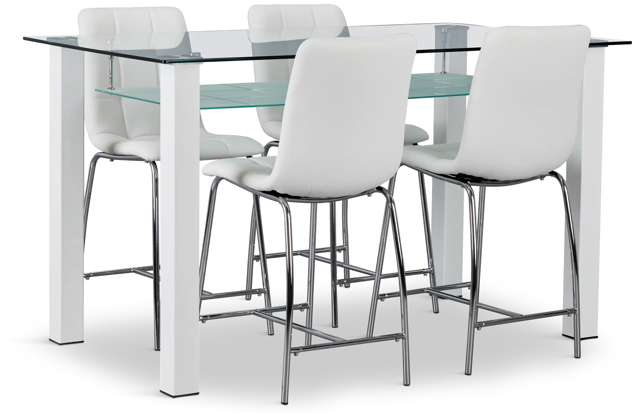 Vienna White Rect High Table & 4 Barstools Vienna White Rect High Table & 4 Barstools