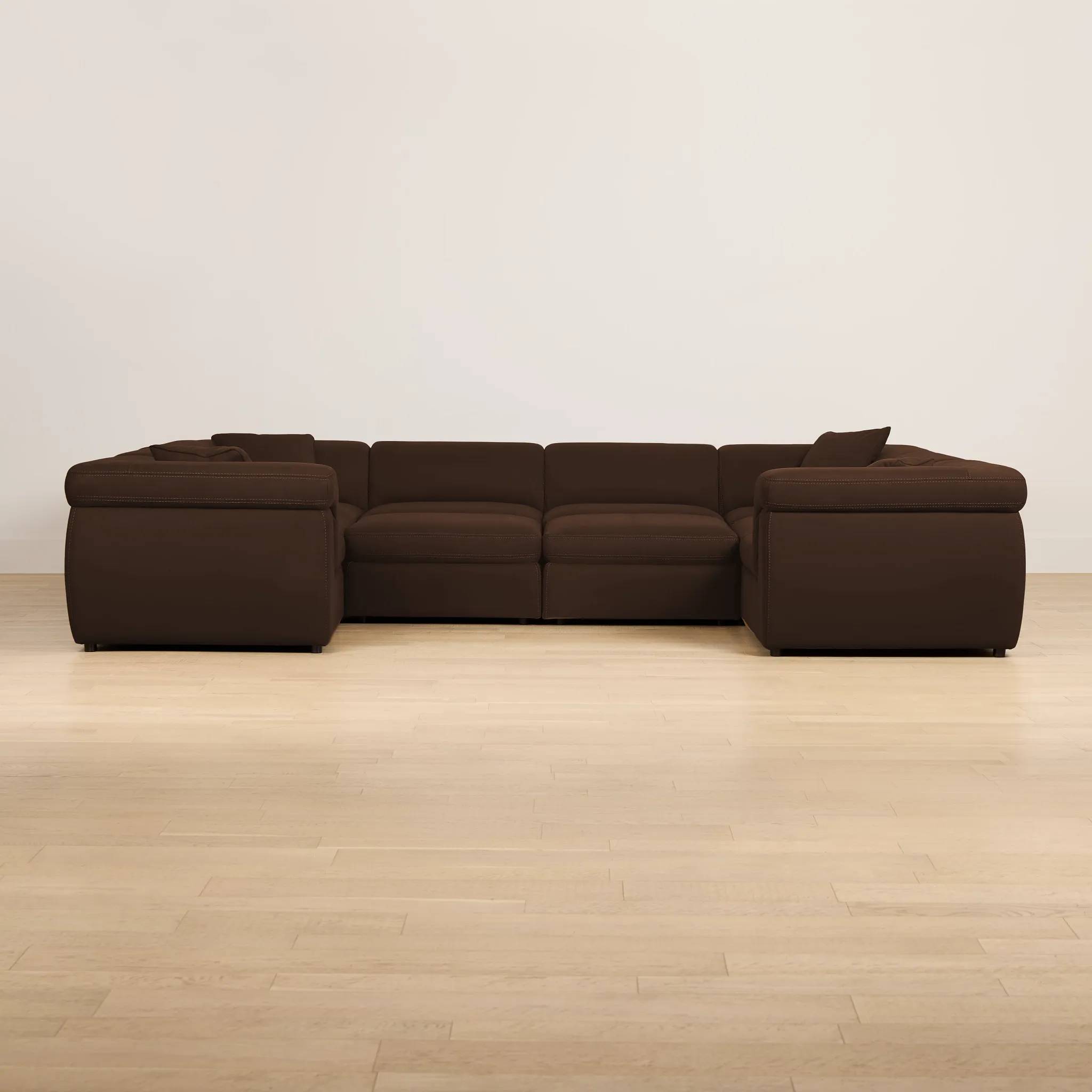 Aria Dark Brown Micro 10-piece Modular Sectional