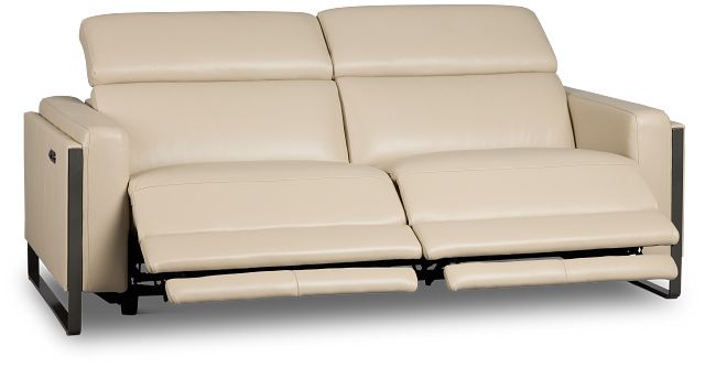 Atlas Taupe Lthr/vinyl Power Reclining Sofa