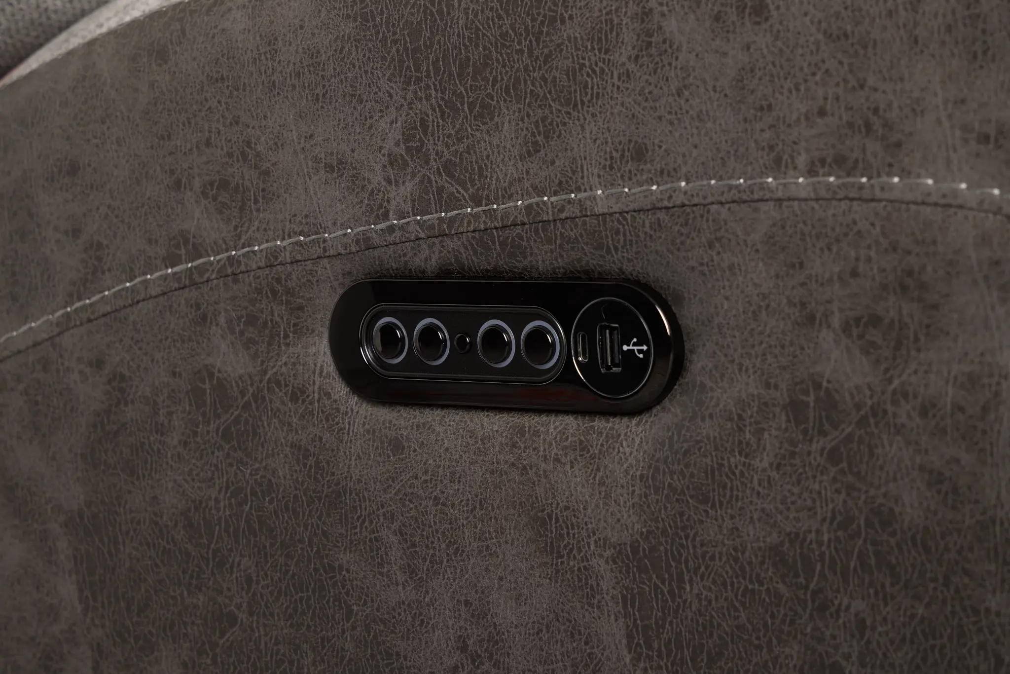 Travis Gray Fabric Small Two-arm Power Reclining Sectional Travis Gray Fabric Small Two-arm Power Reclining Sectional