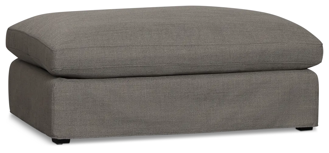 Willow Gray Fabric Ottoman Willow Gray Fabric Ottoman