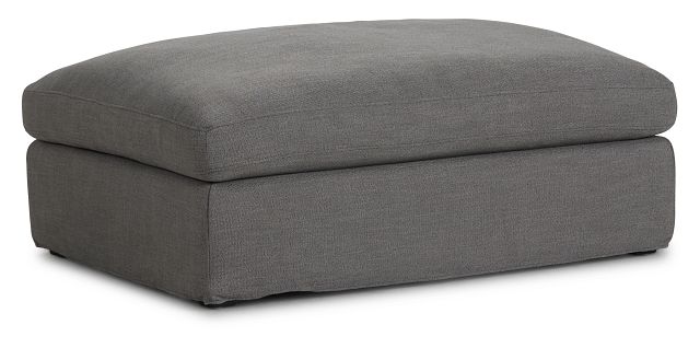 Willow Gray Fabric Ottoman