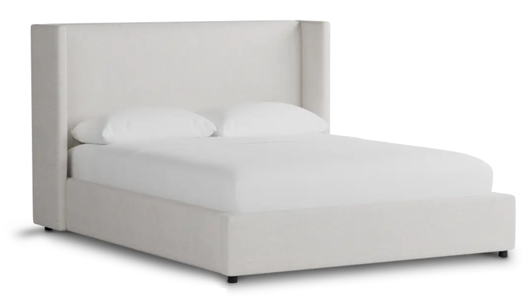 Captiva Linen Light Beige 48" Upholstered Shelter Bed Captiva Linen Light Beige 48" Upholstered Shelter Bed