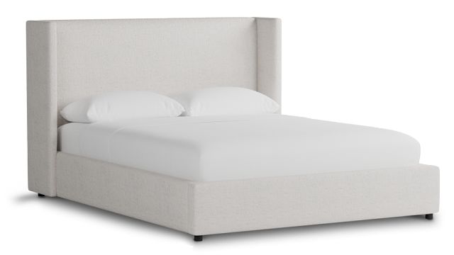 Captiva Linen Light Beige 48" Upholstered Shelter Bed