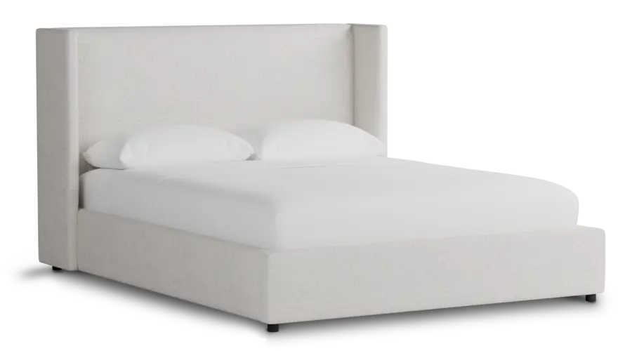 Captiva Linen Light Beige 48" Upholstered Shelter Bed Captiva Linen Light Beige 48" Upholstered Shelter Bed