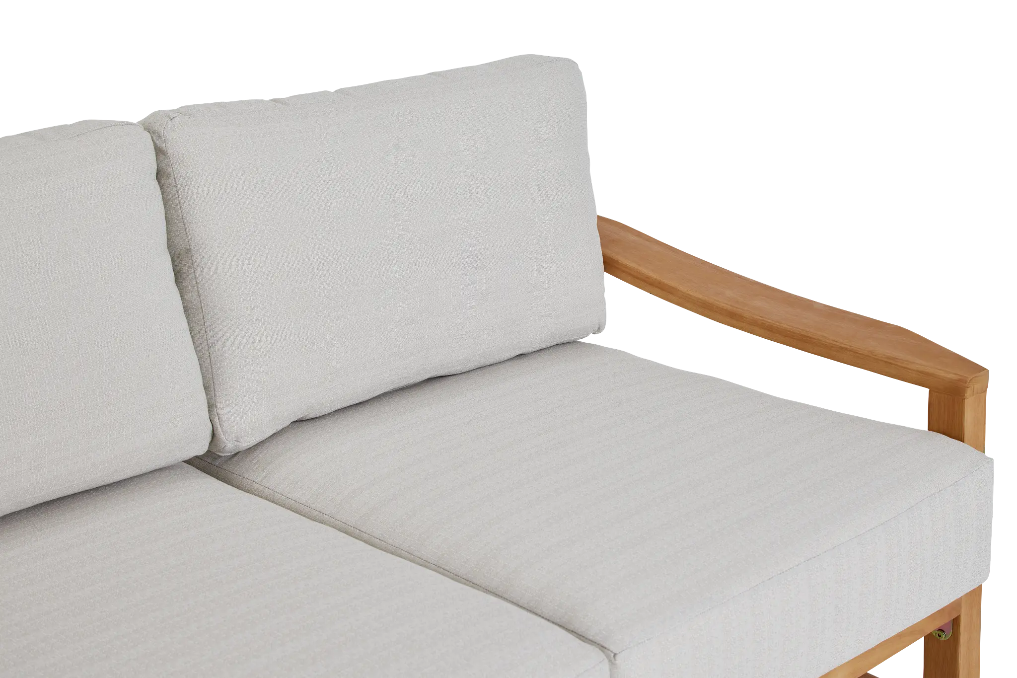 Tobago Light Tone Loveseat With Gray Cushions Tobago Light Tone Loveseat With Gray Cushions