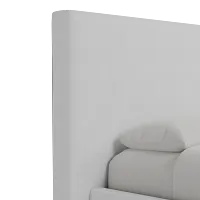 Grayton Suave White 54" Upholstered Platform Bed