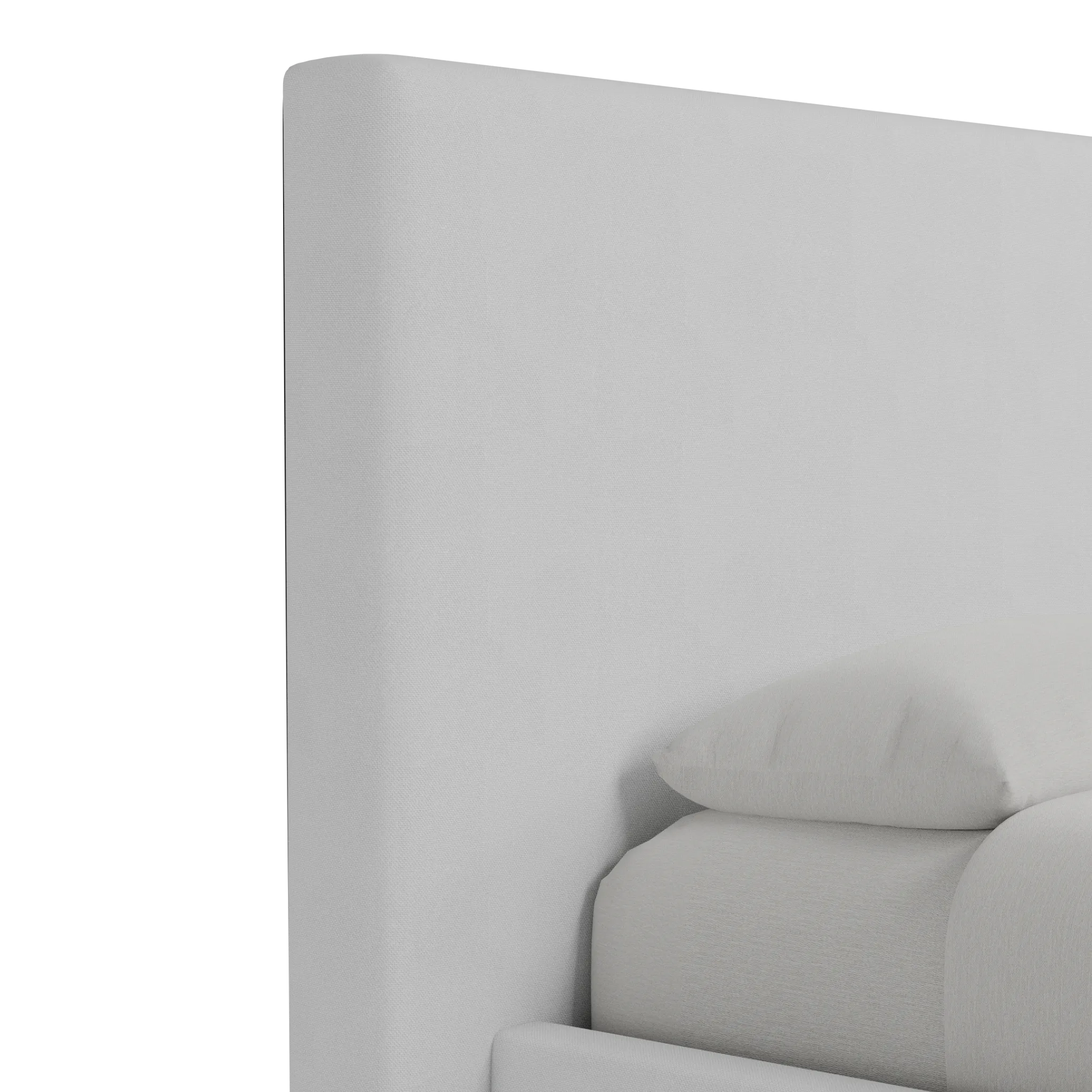 Grayton Suave White 54" Upholstered Platform Bed