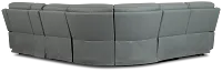 Flexsteel Sterling Blue Lthr/vinyl Medium Triple Power 2-arm Sectional