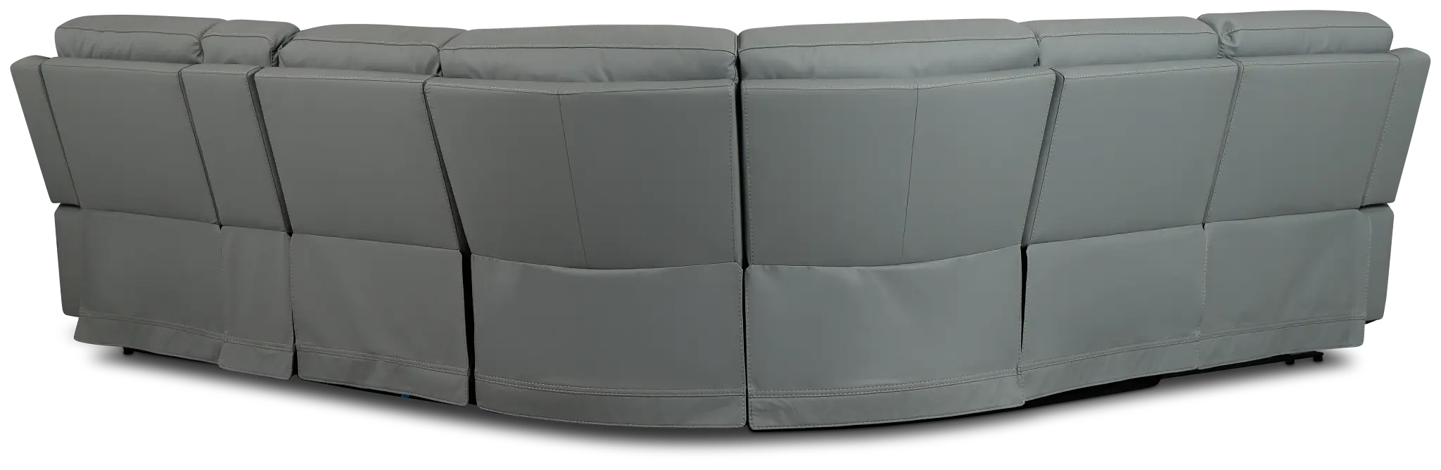 Flexsteel Sterling Blue Lthr/vinyl Medium Triple Power 2-arm Sectional Flexsteel Sterling Blue Lthr/vinyl Medium Triple Power 2-arm Sectional