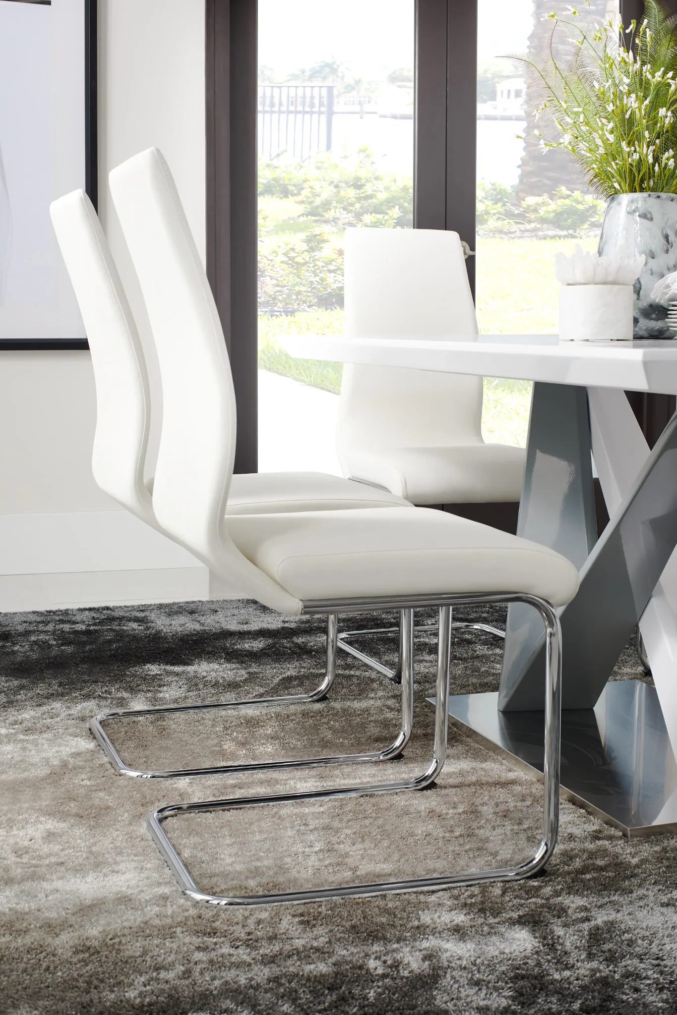 Lennox White Upholstered Side Chair