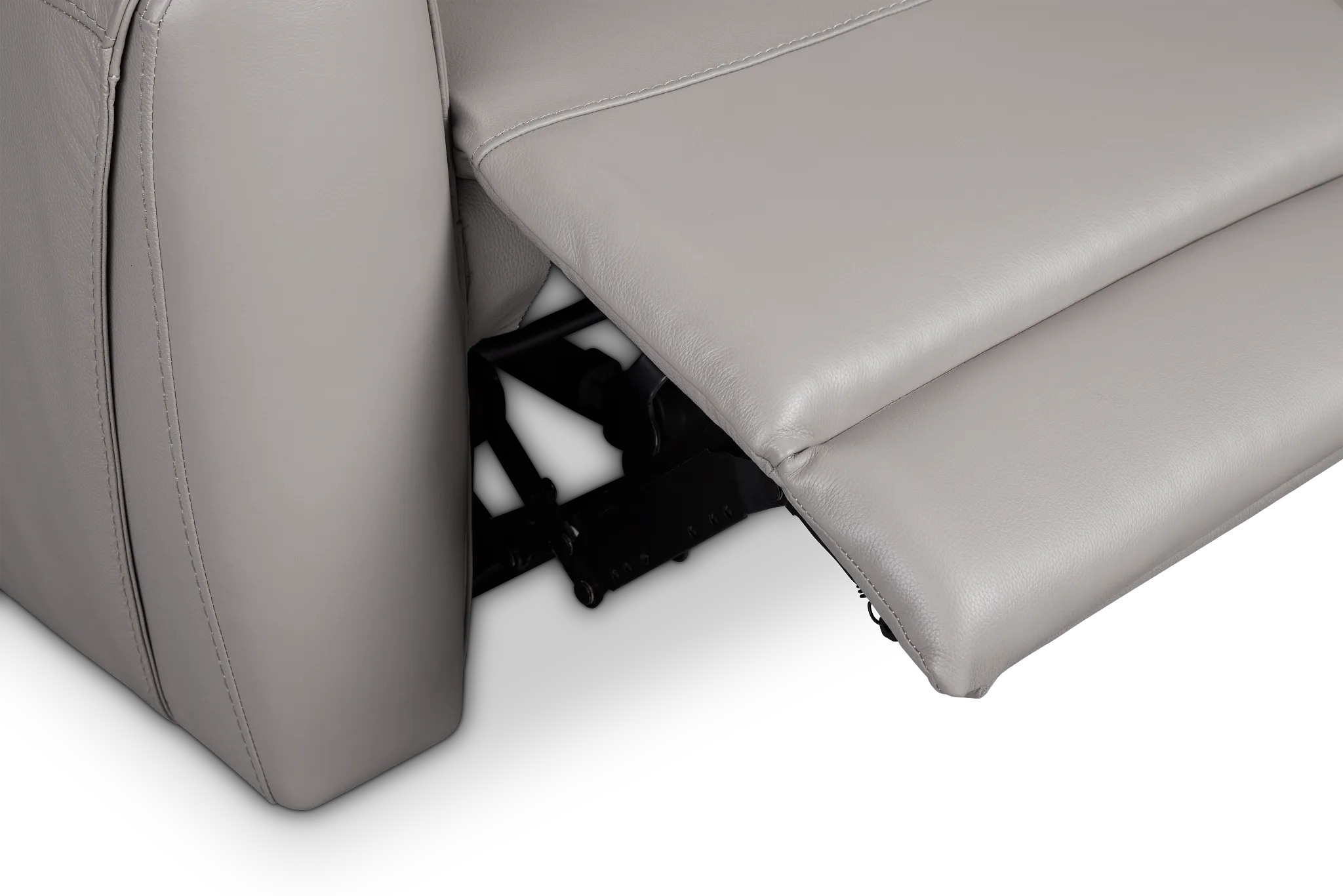 Walker Light Gray Lthr/vinyl Power Reclining Sofa W/ Power Headrest