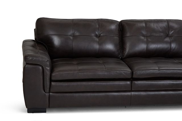 Braden Dark Brown Leather Large Right Chaise Sectional