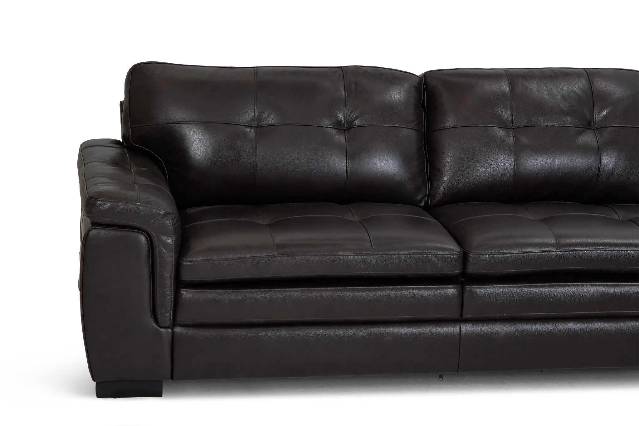 Braden Dark Brown Leather Large Right Chaise Sectional
