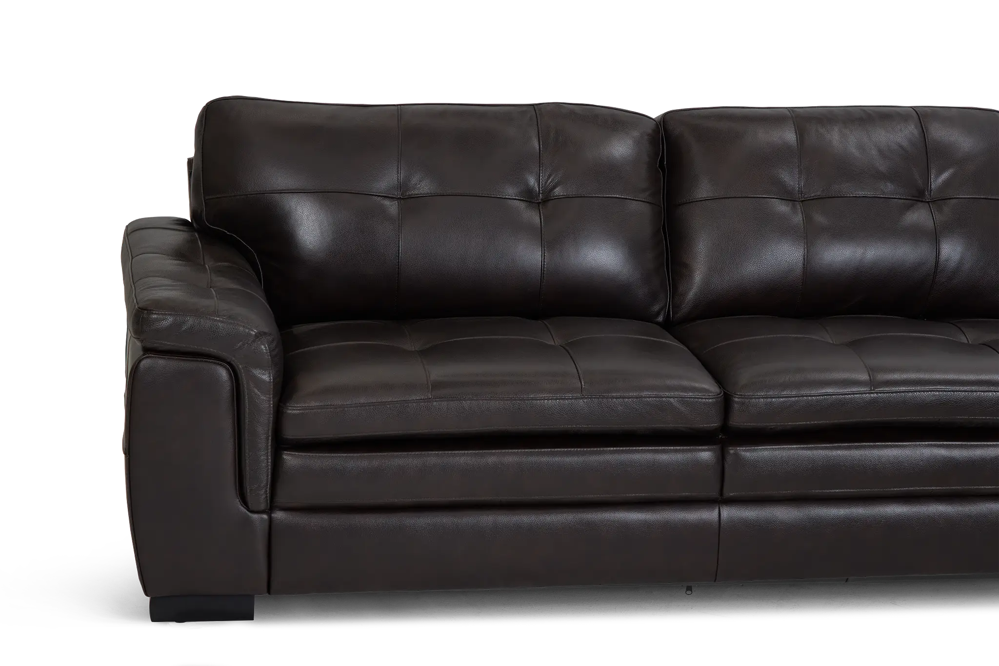 Braden Dark Brown Leather Large Right Chaise Sectional Braden Dark Brown Leather Large Right Chaise Sectional