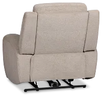Walker Beige Fabric Power Recliner With Power Headrest
