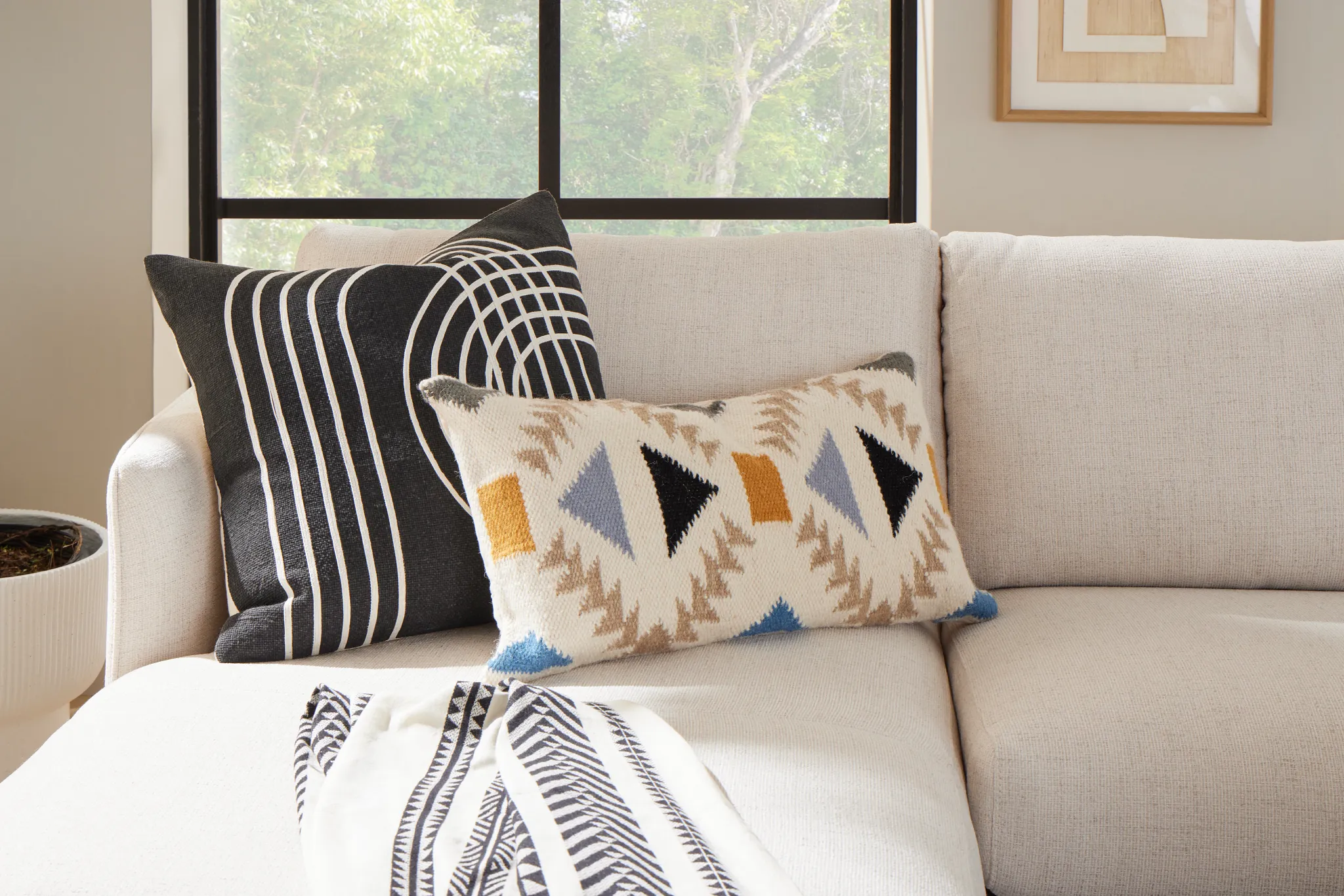 Allie Multicolored Lumbar Accent Pillow