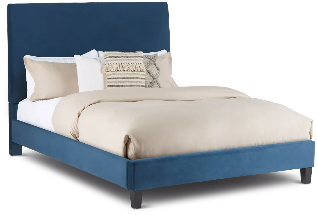 Lucy Dark Blue Uph Platform Bed Lucy Dark Blue Uph Platform Bed