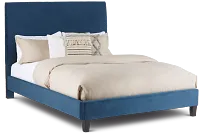 Lucy Dark Blue Uph Platform Bed