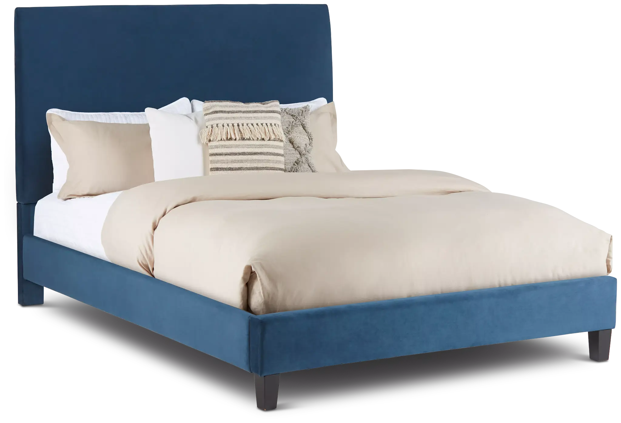 Lucy Dark Blue Uph Platform Bed Lucy Dark Blue Uph Platform Bed