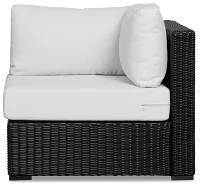 Montecito Black Corner Chair With Light Beige Cushions