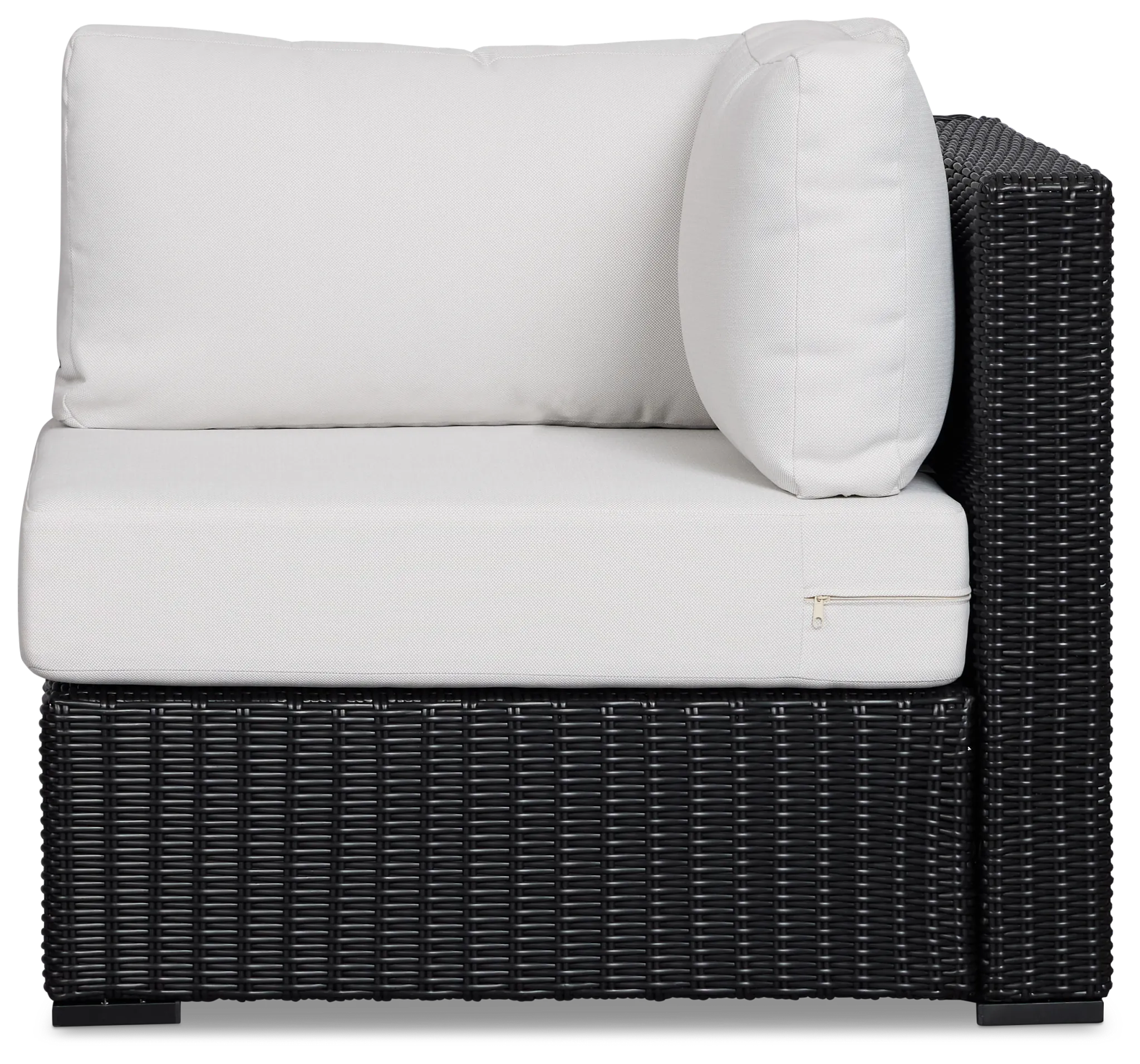 Montecito Black Corner Chair With Light Beige Cushions