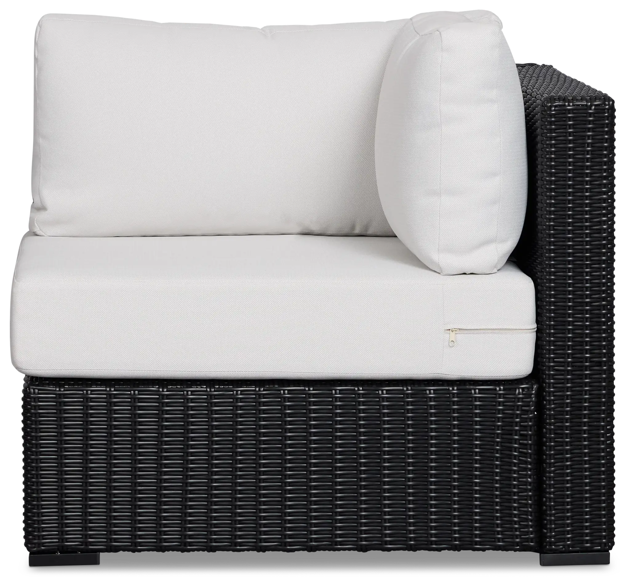 Montecito Black Corner Chair With Light Beige Cushions Montecito Black Corner Chair With Light Beige Cushions