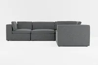 Destin Delray Dark Gray Fabric 5-piece Modular Sectional