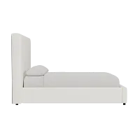 Grayton Gellar White 54" Upholstered Platform Bed