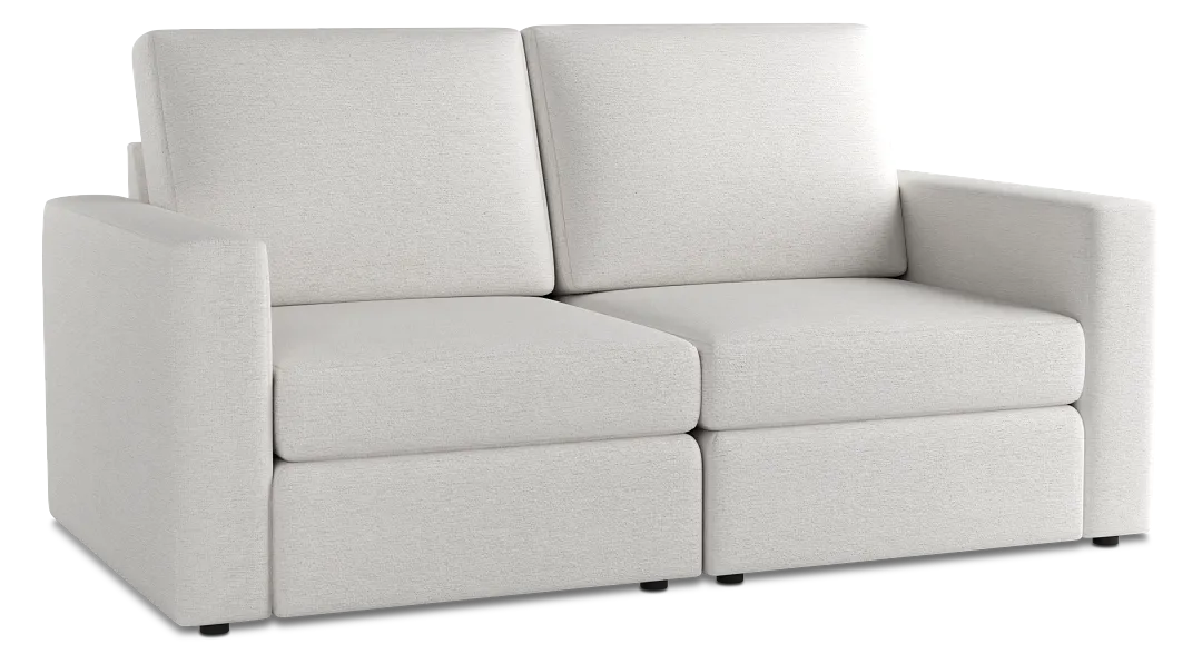 Citymod White Fabric 2-piece Modular Sofa