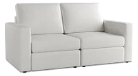 Citymod White Fabric 2-piece Modular Sofa