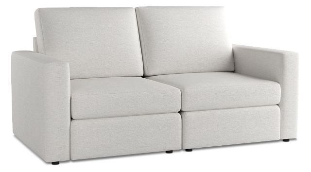 Citymod White Fabric 2-piece Modular Sofa