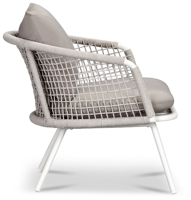 Antigua White Gray Arm Chair