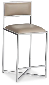 Amalfi Taupestnl Steel 24" Upholstered Barstool