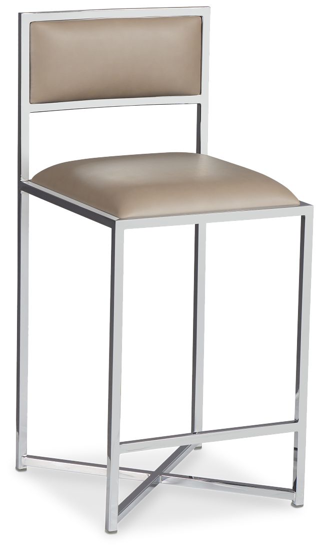 Amalfi Taupestnl Steel 24" Upholstered Barstool