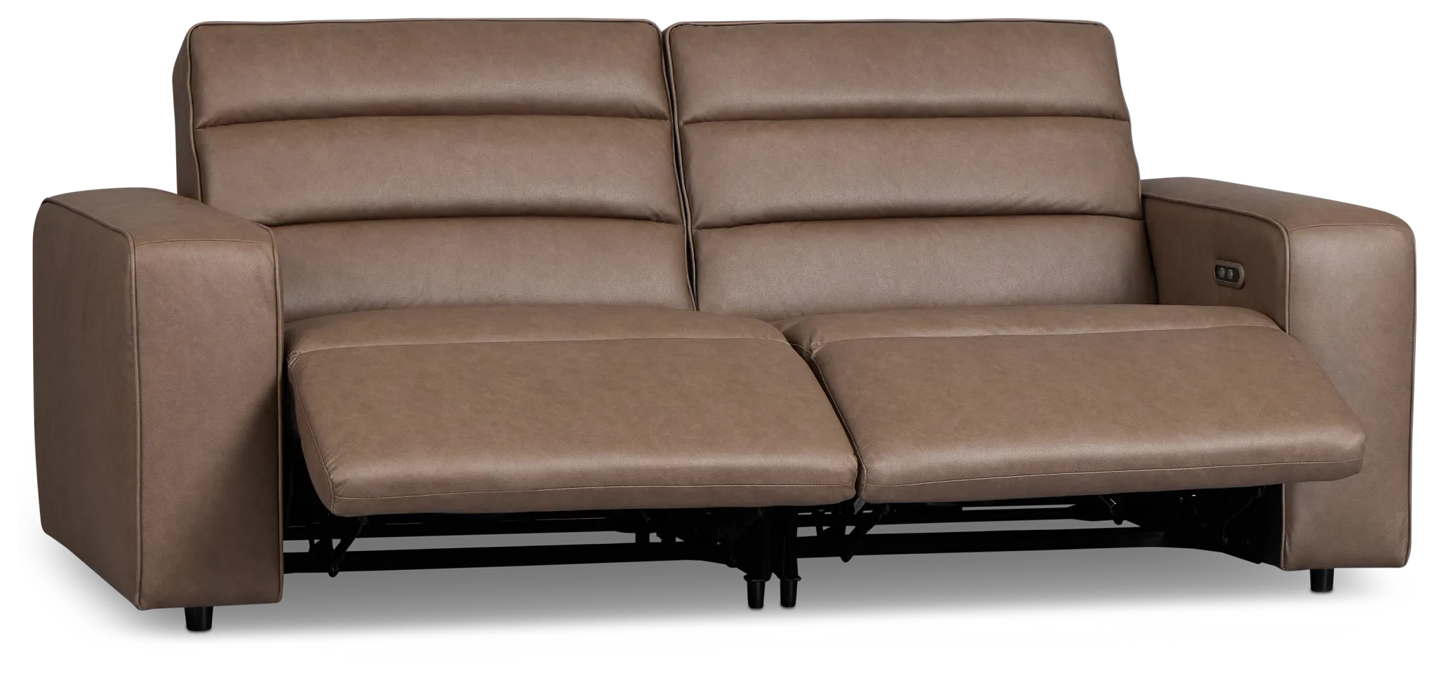Sawyer Dark Brown Micro 2-piece Modular Power Reclining Sofa