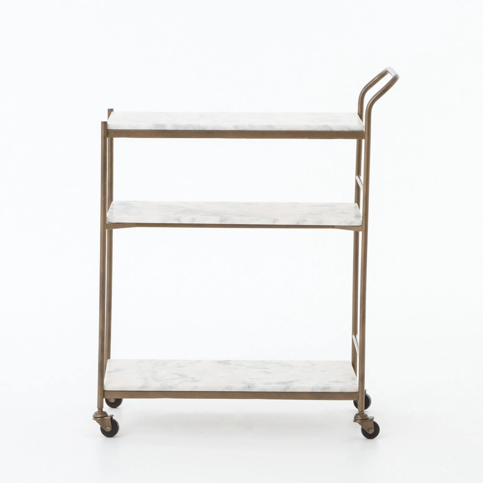 Feri White Rect Bar Cart