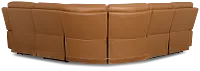 Flexsteel Belmont Medium Brown Lthr/vinyl Small Dual Power Reclining Two-arm Sectional