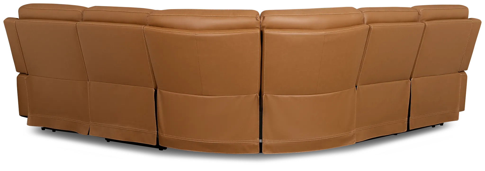 Flexsteel Belmont Medium Brown Lthr/vinyl Small Dual Power Reclining Two-arm Sectional