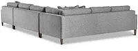 Morgan Dark Gray Fabric Medium Right Chaise Sectional W/ Wood Legs