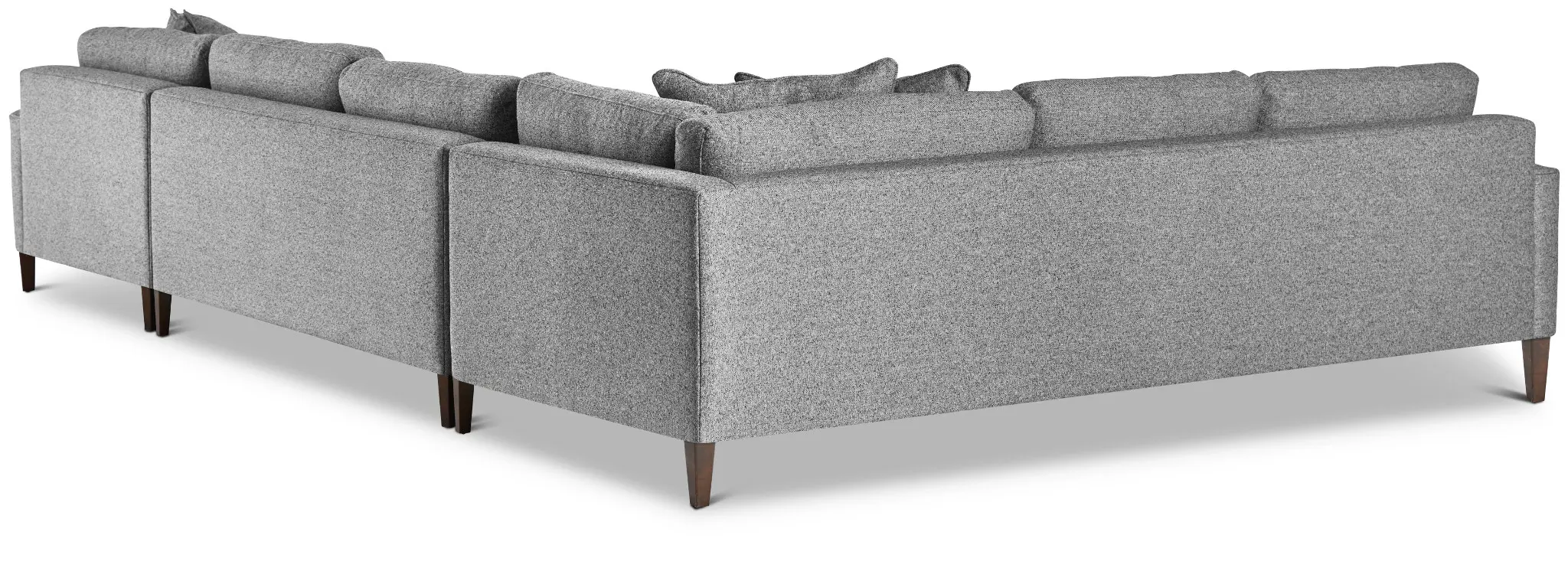 Morgan Dark Gray Fabric Medium Right Chaise Sectional W/ Wood Legs Morgan Dark Gray Fabric Medium Right Chaise Sectional W/ Wood Legs