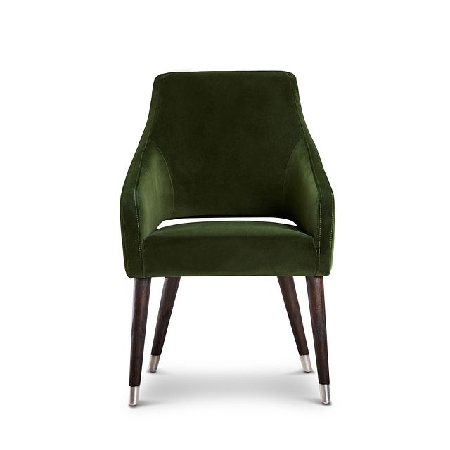 Naveen Dark Green Velvet Upholstered Arm Chair (1)