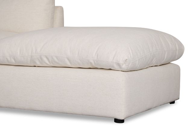 Serena White Fabric 4-piece Left Facing Bumper Sectional