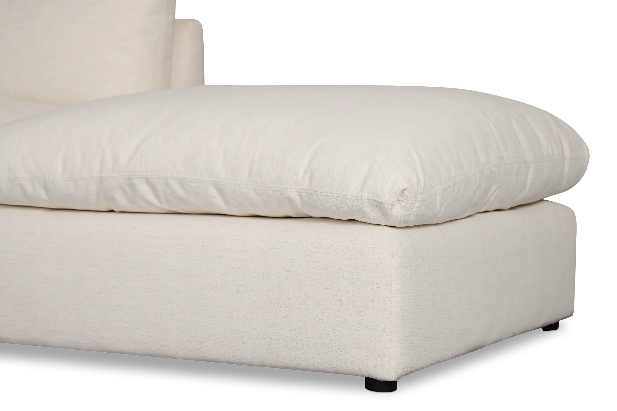 Serena White Fabric 4-piece Left Facing Bumper Sectional