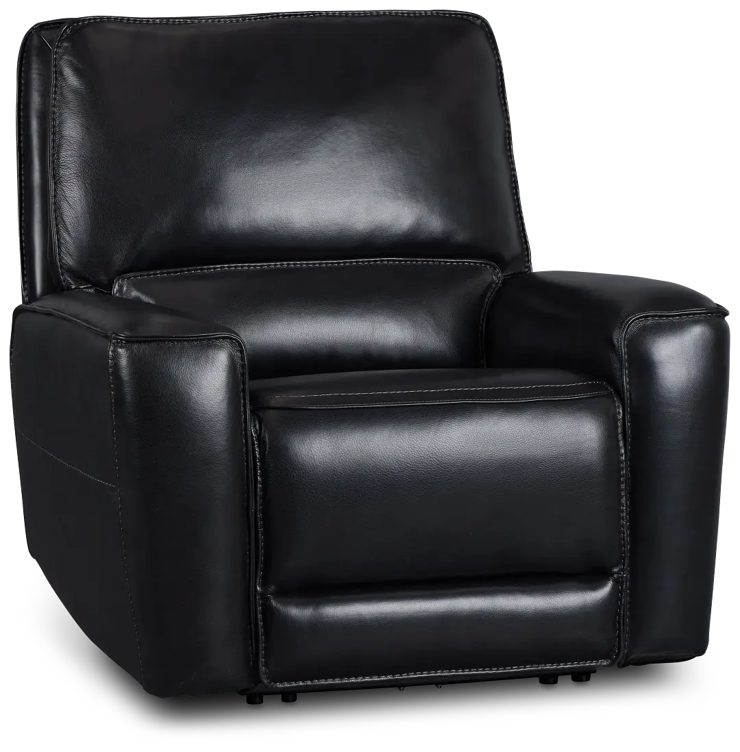 Miles Black Lthr/vinyl Zero Gravity Power Recliner W/headrest Miles Black Lthr/vinyl Zero Gravity Power Recliner W/headrest
