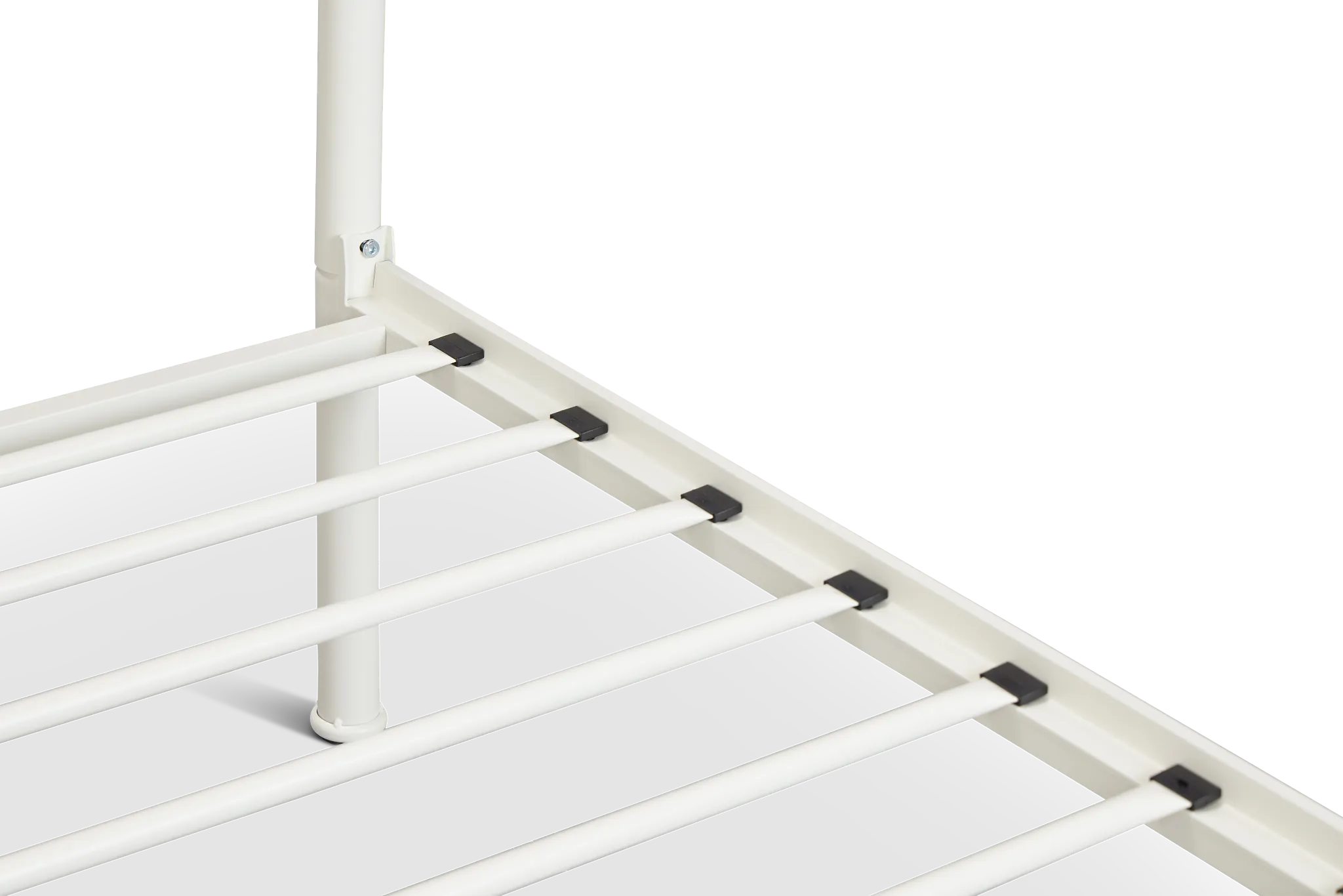 Rory White Metal Panel Bed